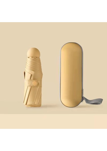 Kapsül Kutulu Haki）büyük Ultra Hafif Küçük Beş Katlı Şemsiye Güneş Koruyucu Güneşlik Güneşlik Anti-Ultraviyole Şemsiye Mini Güneş Şemsiyeleri ve Yağmur Şemsiyeleri (Yurt Dışından)