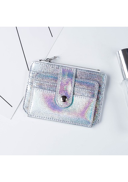 Glitter Şeffaf Çanta Moda Kımlık Kartı Tutucu Cüzdan Fotoğraf Klasörü Mini Lazer Çanta Kadın Debriyaj Cüzdan Ince Moda (Yurt Dışından) modelleri