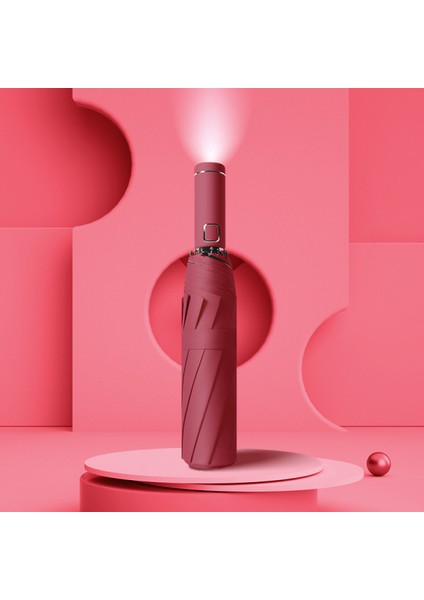 Yeni On Kemik Renk Eşleştirme LED Otomatik Şemsiye Sınır Ötesi Iş Vinil Güneş Geçirmez Lamba Tutucu Otomatik Şemsiye Reklam Şemsiyesi (Yurt Dışından)