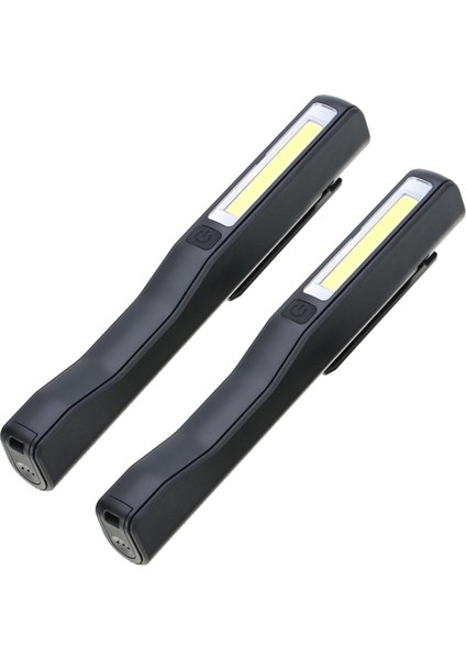 2x Şarj Edilebilir LED Cob Taşınabilir Kamp Çalışma Muayene Işığı Lambası El Feneri Manyetik Siyah (Yurt Dışından) modelleri