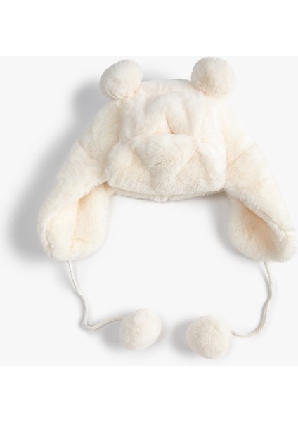 Peluş Kulak Kapaklı Bere Çene Altından Bağcıklı