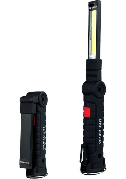 Cob LED Çalışma Işığı USB LED Işık 360 Derece Döndür 5 Aydınlatma Modu + Manyetik Taban + Kanca Muayene Çalışma Işığı 2 Adet (L + S) ， Çalışma Işığı (Yurt Dışından) modelleri