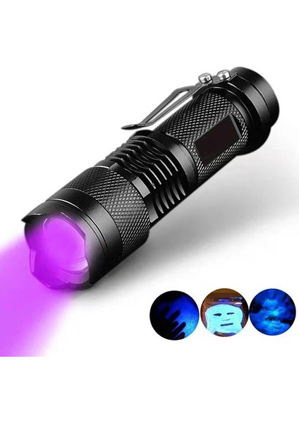 395/365 Nm Muayene Lambası Mini LED Uv El Feneri Yakınlaştırma Fonksiyonlu Ultraviyole Siyah Işık Işık (Yurt Dışından) fiyatları