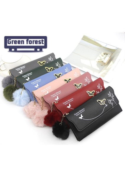 Yeşil Orman Cüzdan Bölmesi Peluş Top Çok Fonksiyonlu Kadın Çanta (Yurt Dışından) indirimleri