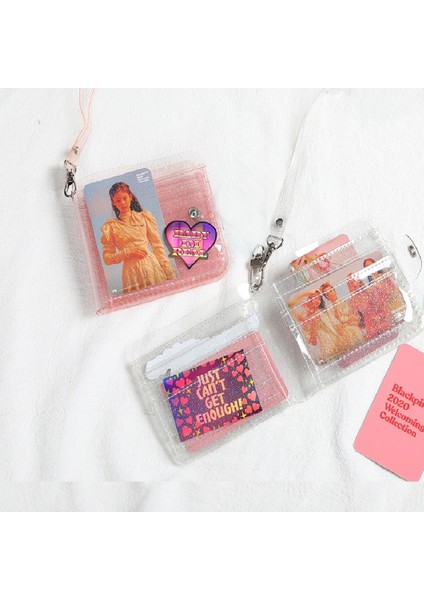Şeffaf Moda Bozuk Para Cüzdanı Kadın Pvc Temizle Kısa Çanta Glitter Cüzdan Bayanlar Jöle Çanta Kart Vaka Tutucu (Yurt Dışından)