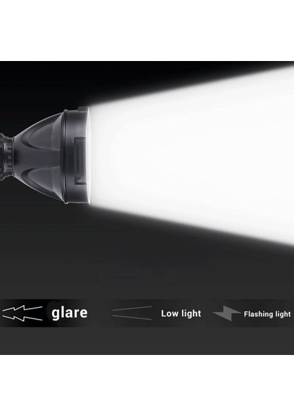 LED El Feneri Güçlü Işık USB Şarj Edilebilir Uzun Menzilli Işık Taşınabilir Projektör Acil Durum Işığı Çok Fonksiyonlu (Yurt Dışından)
