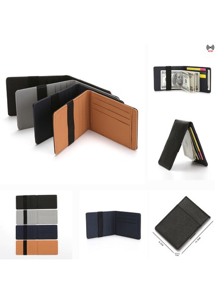 Erkekler Kredi Kartı Tutucu Minimalist Rfıd Engelleme Cüzdan Kart Sahibinin Ince Cüzdan Erkekler Güvenli Pu Deri Çanta Cüzdan Çanta Çanta Kılıfı (Yurt Dışından)