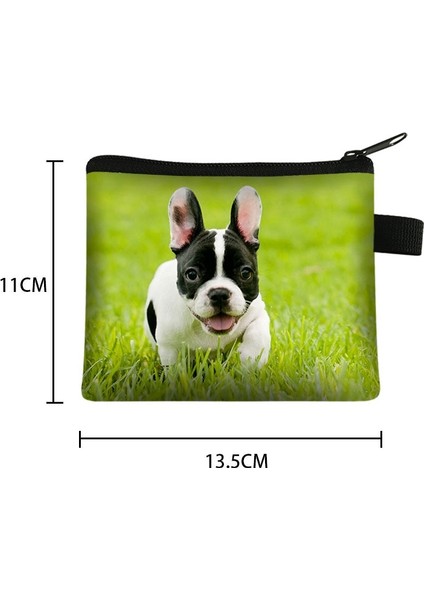Sevimli Çiçek Bulldog Baskı Bozuk Para Cüzdanı Kadın Eğlence Çanta Erkek Cüzdan Bull Köpek Yavrusu Para Çantası Küçük Debriyaj Çocuklar Para Çantası Çanta (Yurt Dışından) fırsatları