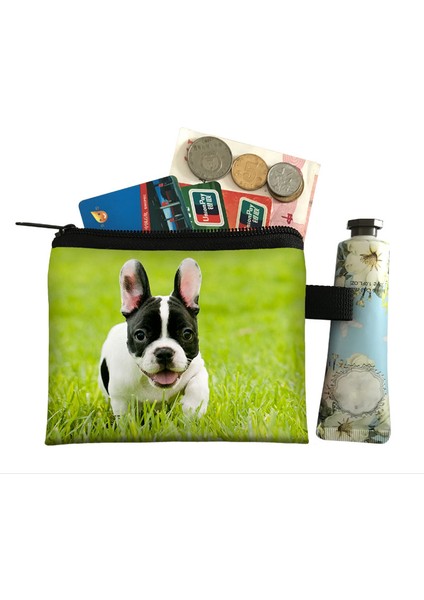 Sevimli Çiçek Bulldog Baskı Bozuk Para Cüzdanı Kadın Eğlence Çanta Erkek Cüzdan Bull Köpek Yavrusu Para Çantası Küçük Debriyaj Çocuklar Para Çantası Çanta (Yurt Dışından) indirimleri