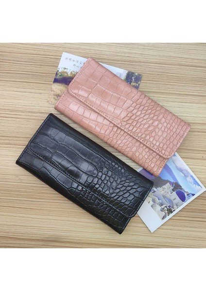 Taş Desen Cüzdan 2022 Büyük Kapasiteli Yeni Uzun Üç Katlı Öğrenci Çantası Moda Basit Kadın Çanta Bayanlar Kartlıklı Çanta (Yurt Dışından) fiyatları