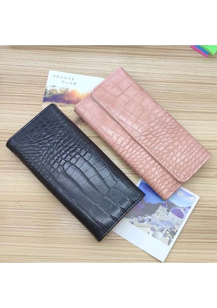 Taş Desen Cüzdan 2022 Büyük Kapasiteli Yeni Uzun Üç Katlı Öğrenci Çantası Moda Basit Kadın Çanta Bayanlar Kartlıklı Çanta (Yurt Dışından) modelleri