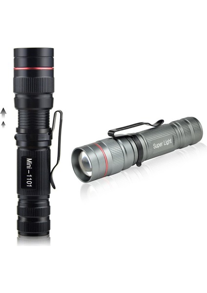Mini Zumlanabilir LED El Feneri Lampe Torche Q5 Alüminyum LED Torch El Işığı Aa /14500 Pil Gücü Flaş Işığı Taşınabilir Lamba-Siyah (Yurt Dışından) fiyatları