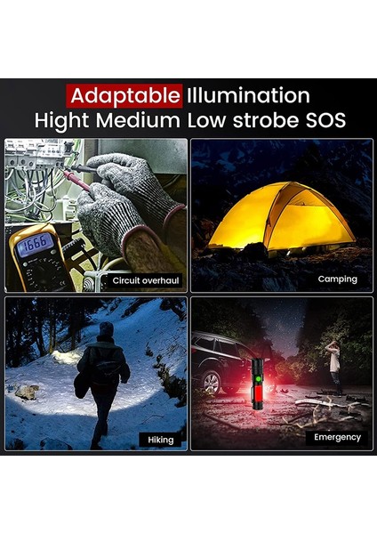 LED Şarjlı El Feneri, Manyetik LED El Feneri, 1 Paket (Yurt Dışından)