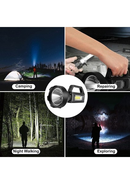 Spot Işığı El Feneri, Yüksek Lümenli LED El Projektörü, 4 Mod, Su Geçirmez Çalışma Işığı, Kamp, Yürüyüş, Avcılık, Vb Için (Yurt Dışından) fırsatları