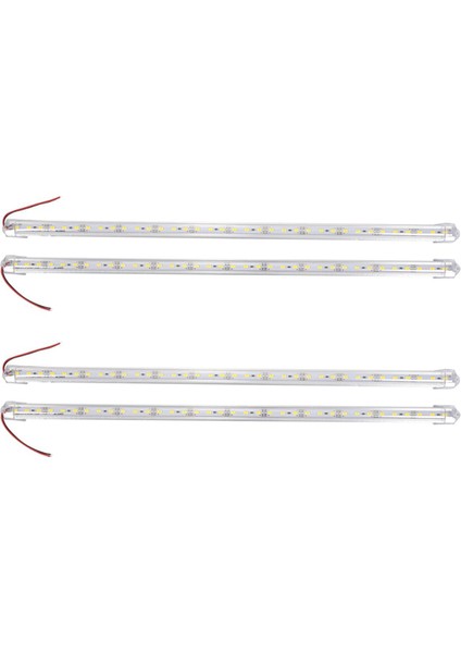 Adet Alüminyum Alaşımlı Sert LED Şerit Çubuk Işık Su Geçirmez 12V 50CM Beyaz (Yurt Dışından)