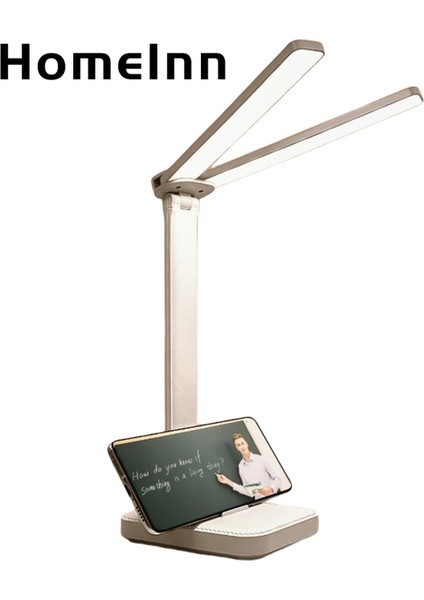Homeınn Çift Kafalı Masa Lambası Parlaklık Ayarlanabilir USB Şarj Dokunmatik Kontrol Çift Kafalı Masa Lambası (Yurt Dışından)