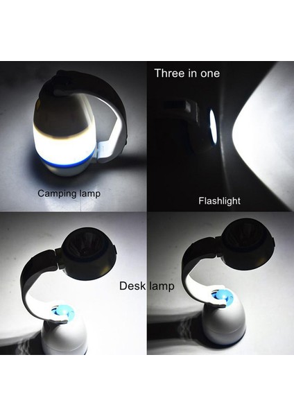 3'ü 1 Arada Çok Fonksiyonlu LED Kamp Işığı USB Şarjlı Dış Mekan Lambası El Feneri (Yurt Dışından)