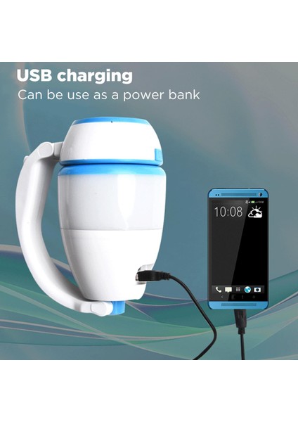 3'ü 1 Arada Çok Fonksiyonlu LED Kamp Işığı USB Şarjlı Dış Mekan Lambası El Feneri (Yurt Dışından)
