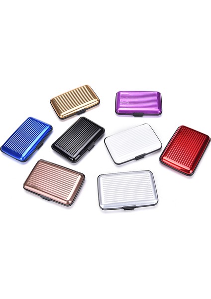 Su Geçirmez Iş Kimliği Kredi Kartı Cüzdan Tutucu Alüminyum Metal Cep Kılıfı Kutusu, (Yurt Dışından)