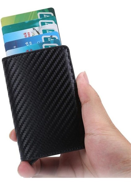 Yeni Karbon Fiber Rfıd Engelleme Erkek Kredi Kartı Tutucu Deri Banka Kartı Cüzdan Kılıf Kart Sahibi Koruma Çanta Kadınlar Için (Yurt Dışından) modelleri