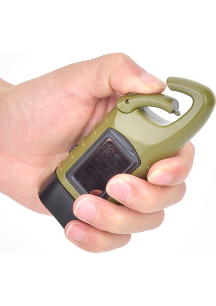 El Krank El Feneri Güneş Karabina Torch Şarj Edilebilir LED Dinamo Taşınabilir Su Geçirmez Kamp Açık Tırmanma Için (Yurt Dışından) indirimleri