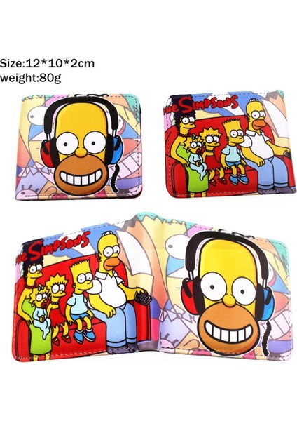 Anime Homer Bart Marge Pu Kısa Cüzdan Bifold Fotoğraf Kartı Tutucu Katmanlar Deri Erkek Kız Zip Cep Kadın Renkler Bozuk Para Cüzdanı (Yurt Dışından) modelleri