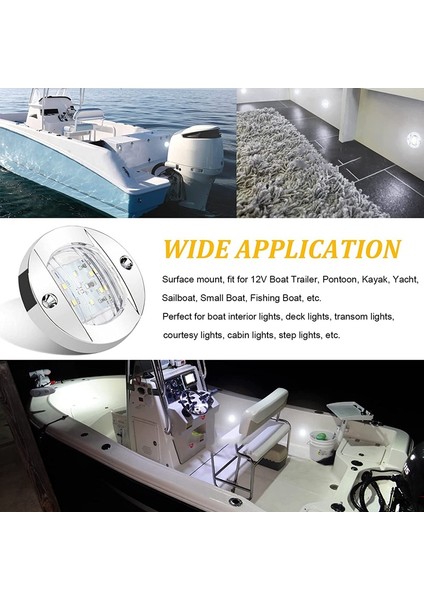 Zoroom 4 Adet Tekne Iç Aydınlatma, 12 V LED Tekne Güverte Iç Işık 3 Inç Yuvarlak Beyaz 6 LED Kıç Kıç Aynası Çapa Işığı (Yurt Dışından) fiyatları