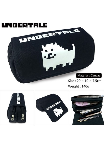 Undertale Sans Oyun Kalem Kutusu Cüzdan Çift Fermuarlı Okul Malzemeleri Kırtasiye Erkek Kız Anime Hediyeler (Yurt Dışından)