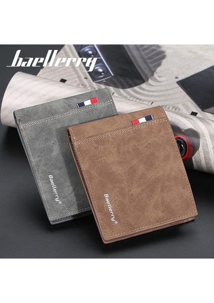 Baellerry Cüzdan Kısa Erkekler Için Bifold Rahat Çanta Yumuşak Pu Deri Çok Cüzdan Kart Durumda Para Cebi Erkek Fermuarlı Para Çantası (Yurt Dışından) modelleri