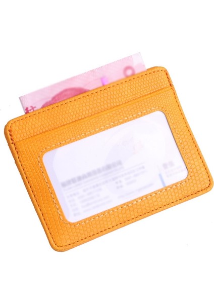 Taşınabilir Çift Taraflı Kertenkele Desen Kart Cüzdan Kimlik Sahipleri Porte Carte Kadın Erkek Ince Cüzdan Değişim Çanta Seyahat Cüzdanı Tutucu (Yurt Dışından)