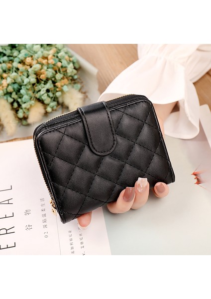 Geestock Moda Organ Kart Tutucu Cüzdan Kadınlar Için Lingge Kısa Çanta Basit Cömert Bayanlar Fermuar Cüzdan Kredi Sahipleri (Yurt Dışından) modelleri