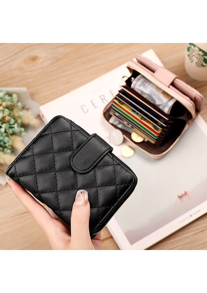 Geestock Moda Organ Kart Tutucu Cüzdan Kadınlar Için Lingge Kısa Çanta Basit Cömert Bayanlar Fermuar Cüzdan Kredi Sahipleri (Yurt Dışından) fırsatları