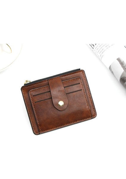 Küçük Moda Kredi Kimlik Kartı Tutucu Ince Deri Cüzdan Para Cebi ile Adam Para Çantası Durumda Erkekler Için Mini Kadın Iş Çanta (Yurt Dışından) modelleri