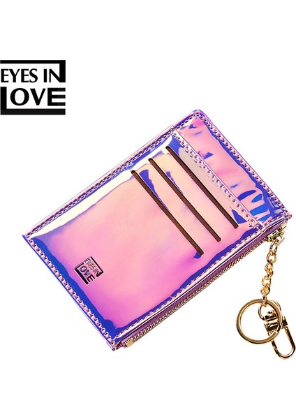 Eyesınlove 2018 Yeni Kadın Bozuk Para Cüzdanı Moda Lazer Deri Cüzdan Kadın Mini Kart Çantası Holografik Kadın Çantalar Cartera Mujer (Yurt Dışından) fırsatları
