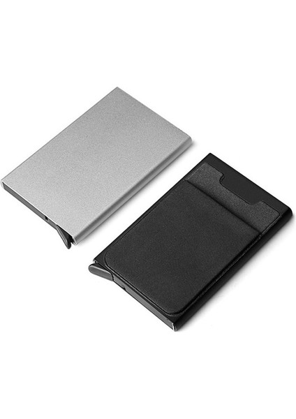 Ince Erkek Alüminyum Cüzdan Arka Kılıfı ile Kimlik Kartı Tutucu Rfıd Koruma Mini Metal Otomatik Pop Up Kredi Kartı Kılıfı Bozuk Para Cüzdanı (Yurt Dışından) modelleri