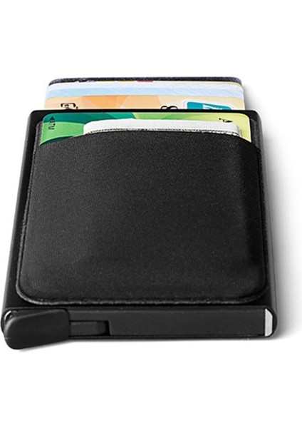 Ince Erkek Alüminyum Cüzdan Arka Kılıfı ile Kimlik Kartı Tutucu Rfıd Koruma Mini Metal Otomatik Pop Up Kredi Kartı Kılıfı Bozuk Para Cüzdanı (Yurt Dışından) fırsatları