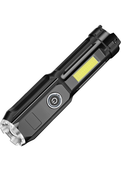 LED El Fenerleri USB Şarj Edilebilir Taşınabilir Mini Cob Torch Açık Kamp Işık Su Geçirmez Çalışma Işığı Flaş Işığı (Yurt Dışından)