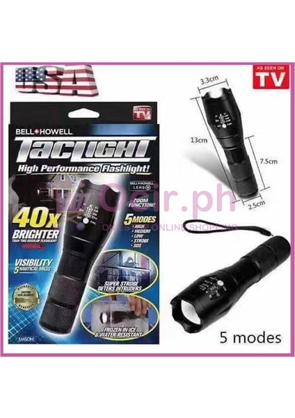 【rongcai】 Taclight Yüksek Güçlü Taktik El Feneri 40X Daha Parlak Taşınabilir LED Işık Açık Kamp (Yurt Dışından) fiyatları