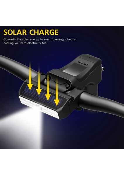 Güneş Bisiklet Far Bisiklet Far Su Geçirmez Ipx6 Akıllı Algılama Dağ Bisikleti Için LED Bisiklet Işık (Yurt Dışından)