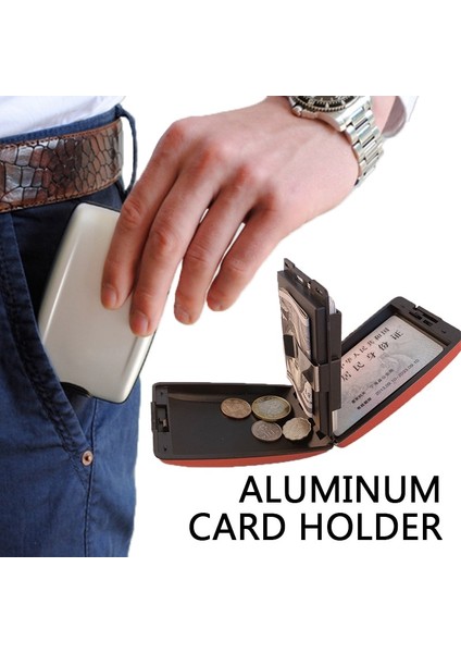 Kasa Cüzdan Koruma Tutucu Kartvizit Rfıd Metal Kredi Engelleme Alüminyum 1pc Anti-Tarama (Yurt Dışından) fırsatları