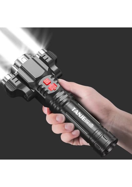 Açık Taşınabilir Projektör 3led Bisiklet El Feneri USB Şarj Edilebilir Güçlü Işık Anti-Basınç Açı Ayarı El Feneri (Yurt Dışından)