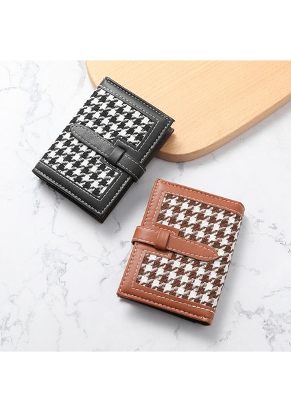 Küçük Cüzdan Kadın Kısa Basit Balıksırtı Toka Cüzdan Retro Moda Katlanabilir Bozuk Para Cüzdanı Kadın Kart Çantaları (Yurt Dışından)