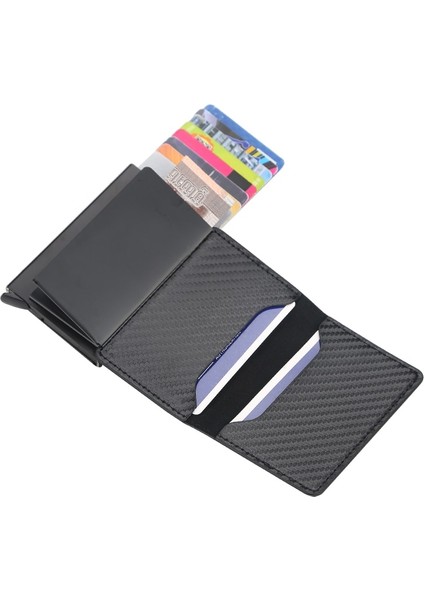Erkekler Kredi Kartı Tutucu Erkek Cüzdan Yeni Karbon Fiber Rfıd Engelleme Deri Banka Kartı Durumda Kart Sahibi Koruma Çanta Kadınlar Için (Yurt Dışından)