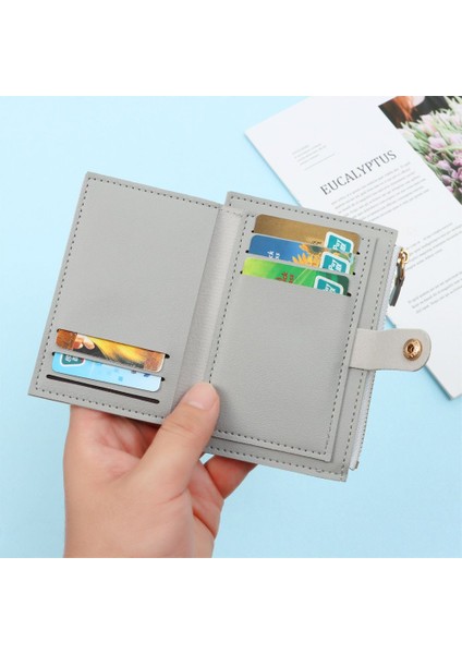 Kadın Moda Küçük Cüzdan Çanta Düz Renk Pu Deri Mini Bozuk Para Cüzdanı Cüzdan Kredi Kartı Tutucu Çanta Fermuarlı Bozuk Para Cüzdanı (Yurt Dışından) fırsatları