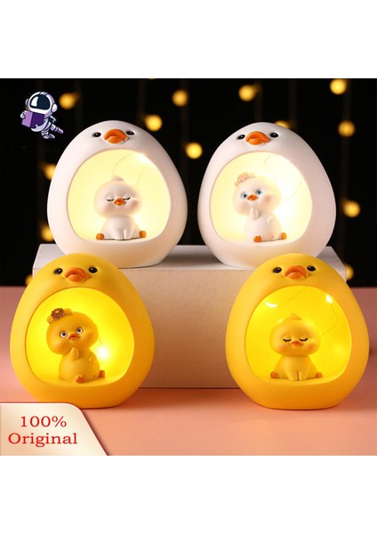 Grebest Ördek LED Işık Pille Çalışan Hayvan Ördek LED Gece Lambası Masa Süsleme (Yurt Dışından)
