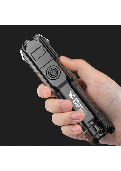 Çok Fonksiyonlu Parlak LED El Feneri Pil Gücü Şarj Edilebilir Güçlü Odaklama Işığı Flaş Işığı Yakınlaştırma Xenon Forces Torch (Yurt Dışından) modelleri