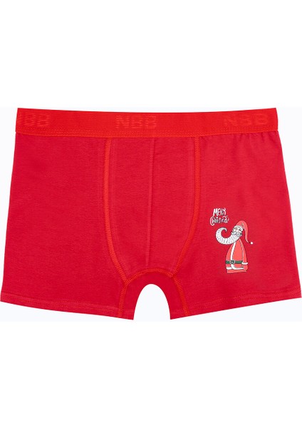 Kırmızı Merry Christmas Santa Claus Boxer