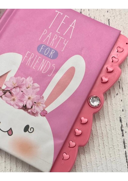 Sevimli Tavşan Desenli Şifreli Özel Tasarım Defter/ Notebook / Ajanda / Bullet Journal indirimleri