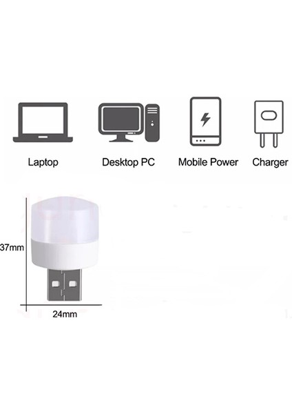 Güncelçarşı 6 Adet Taşınabilir USB Mini LED Lamba, Mini Gece Lambası, Kitap Okuma Lambası, Loş Ortam Işığı
