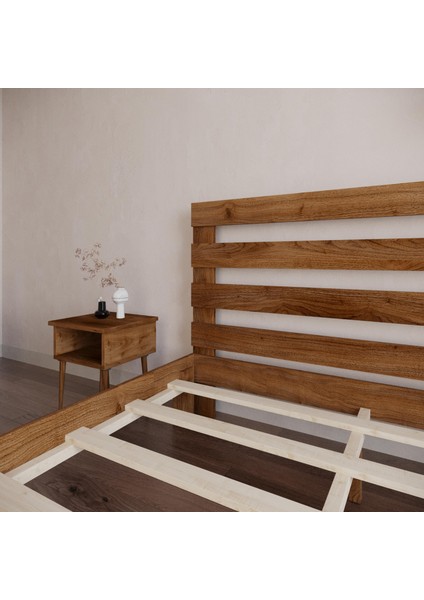 Urban New Model Ceviz Renk Çam Ahşap Karyola
